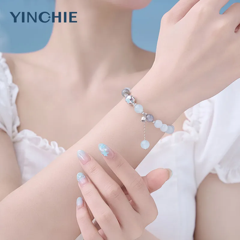 YINCHIE Glass Cat Eye Bracelets Women's-4