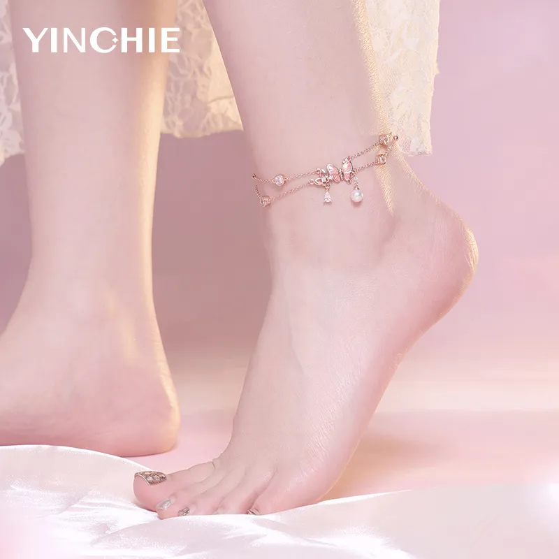 YINCHIE 925 Sterling Silver Anklets Women's-4