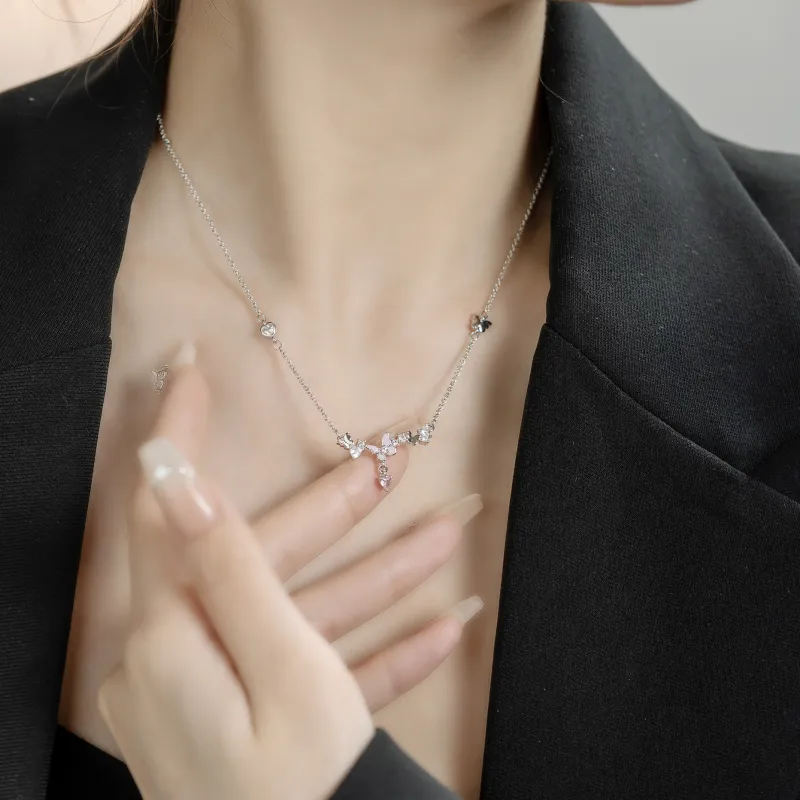 YINCHIE Niche Butterfly Versatile Female Friend Necklaces Women's Box-7