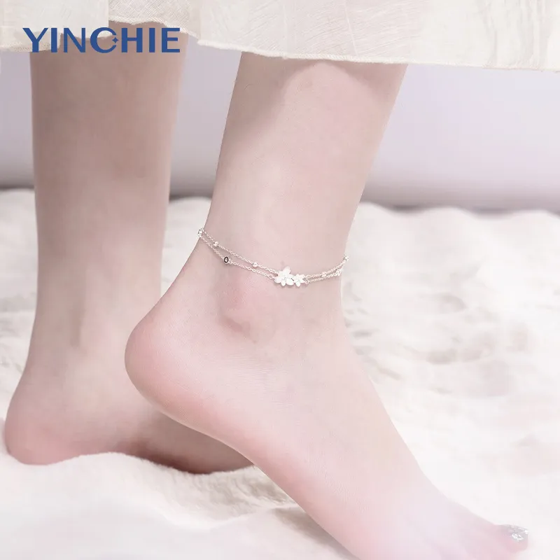 YINCHIE 925 Sterling Silver Anklets Women's-4