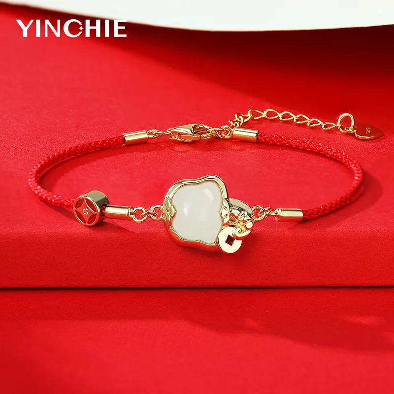 YINCHIE Hetian Jade Bracelets White Jade/Pale Greenish White Jade Women's-3