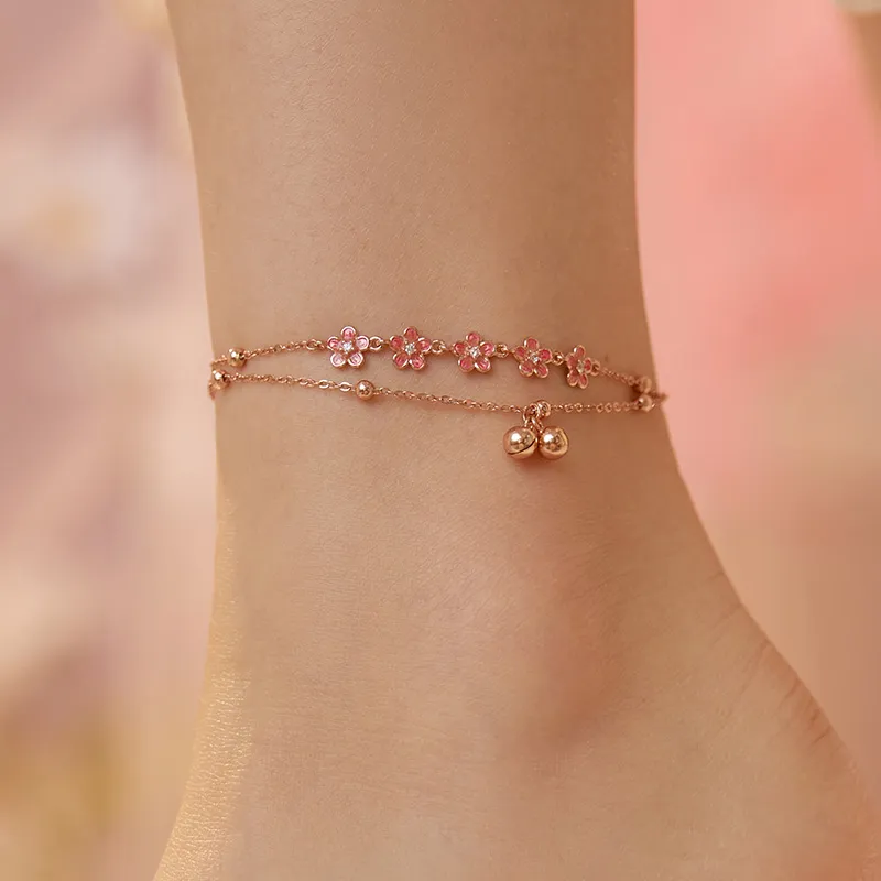 YINCHIE S925 Silver Anklets Women's-7