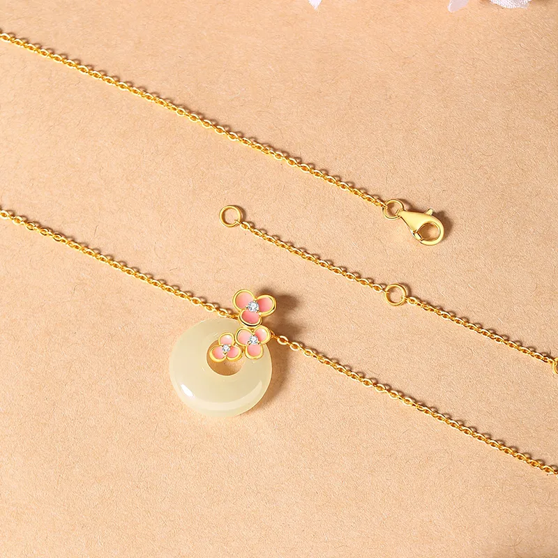 YINCHIE Necklaces White Jade/Pale Greenish White Jade Women's-4