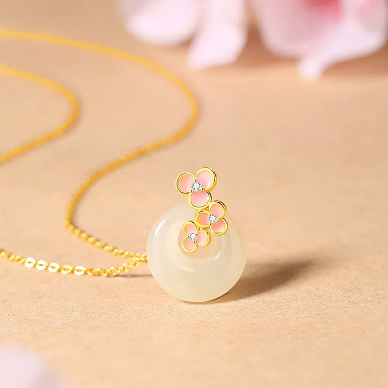 YINCHIE Necklaces White Jade/Pale Greenish White Jade Women's-2