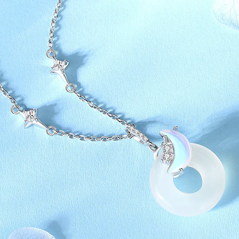 YINCHIE Chalcedony S925 Silver Necklace Women's-2