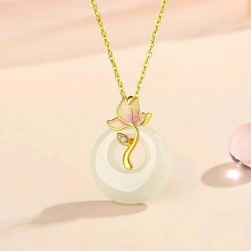 YINCHIE Necklaces White Jade/Pale Greenish White Jade Women's-1