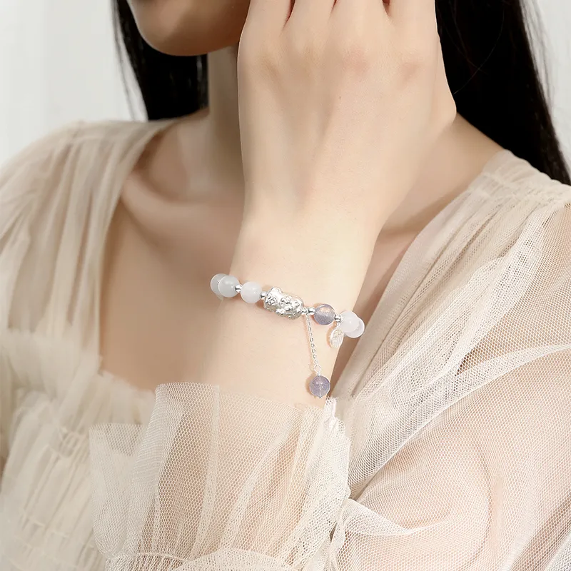 YINCHIE Glass Cat Eye Bracelets Women's-5