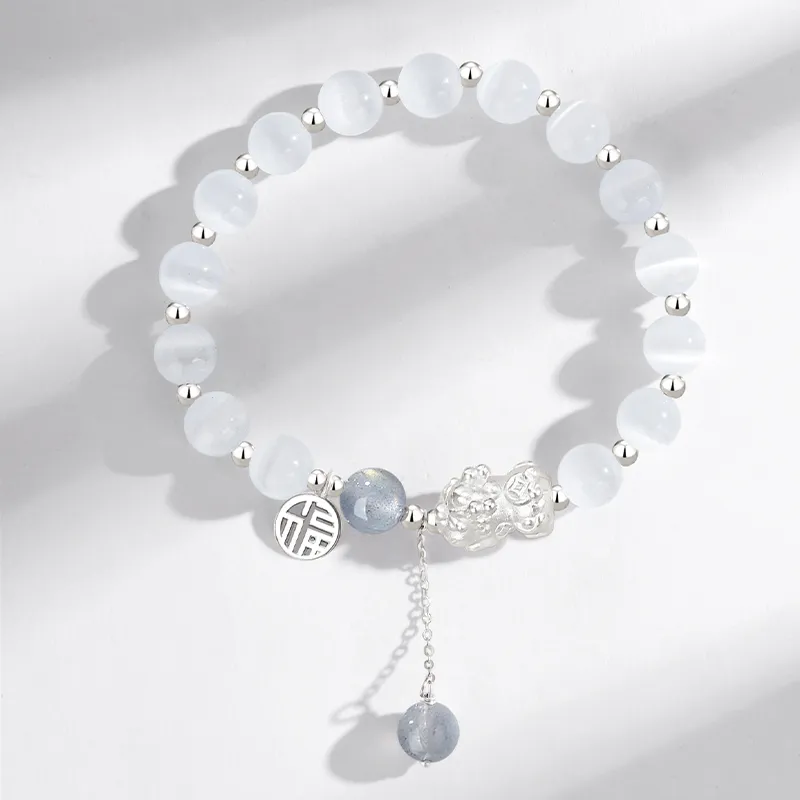YINCHIE Glass Cat Eye Bracelets Women's-4