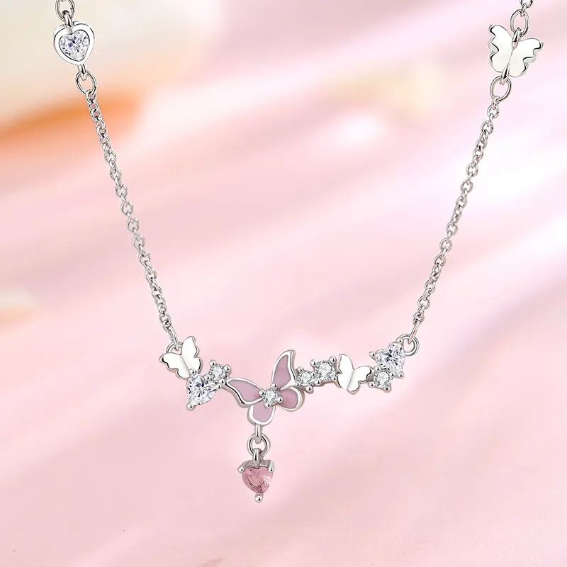 YINCHIE Niche Butterfly Versatile Female Friend Necklaces Women's Box-1