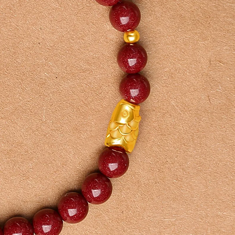 YINCHIE Reconstructed Cinnabar Bracelets Women's-2