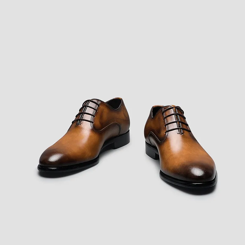 Bansley Dress Shoes Men Low Top Black, Yellow Brown-5