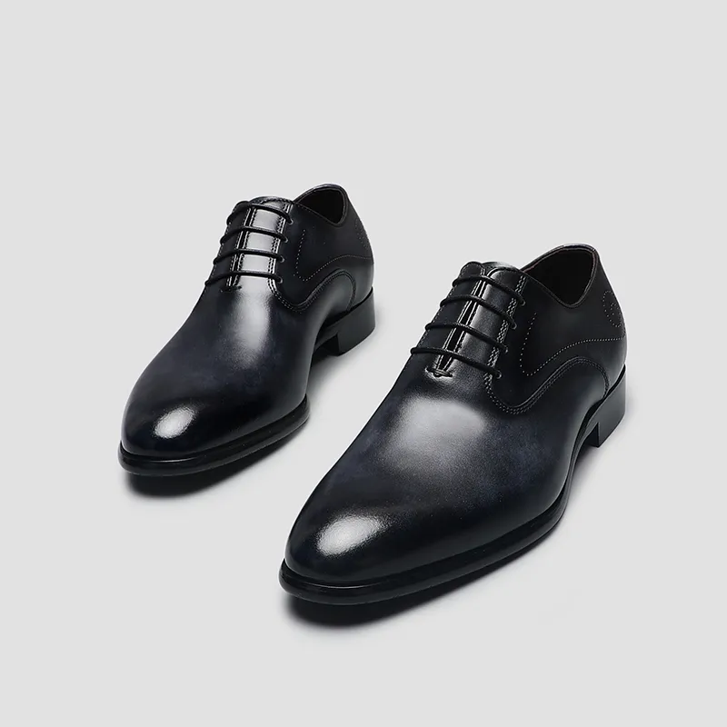 Bansley Dress Shoes Men Low Top Black, Yellow Brown-3