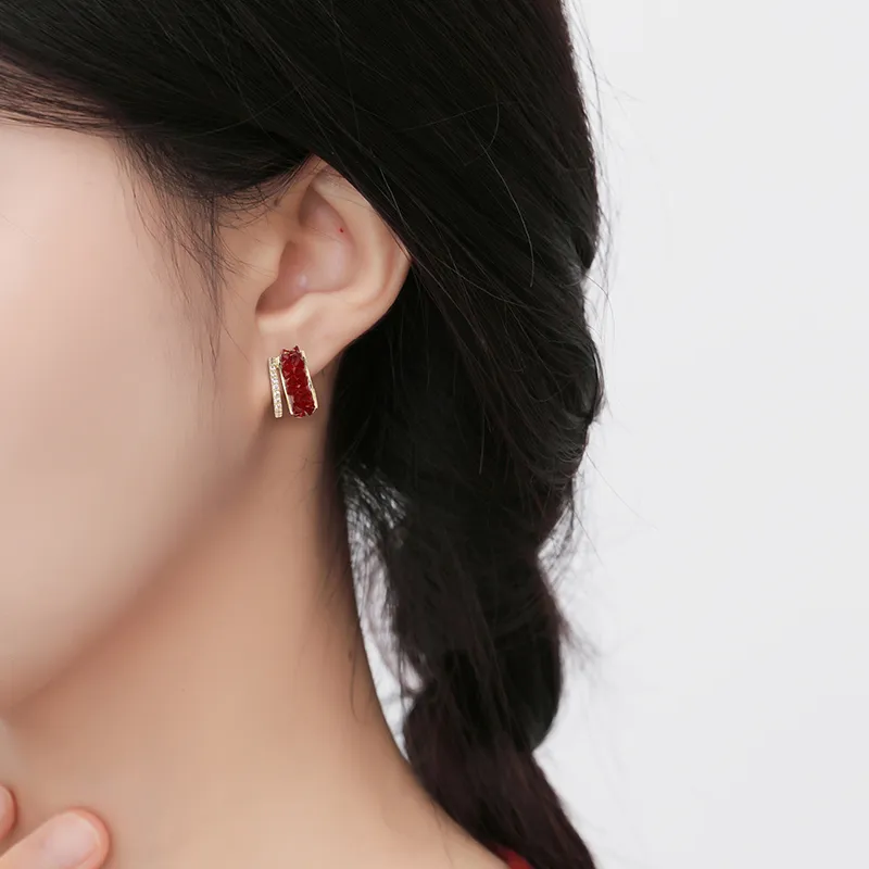 CAROMAY S925 Silver Stud Earrings Women's-1