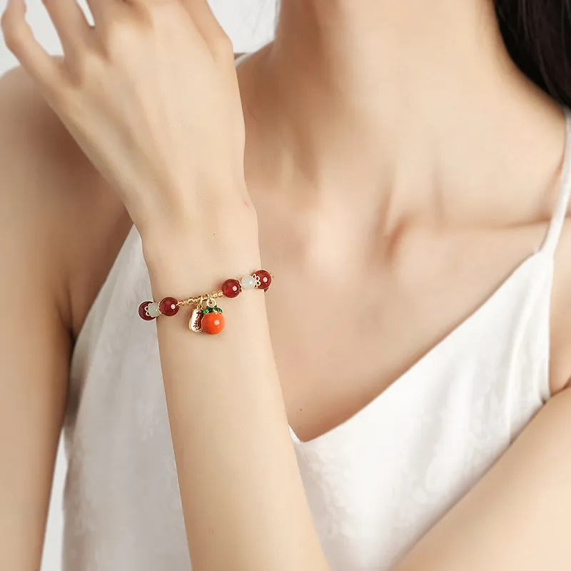 CAROMAY Bracelets Pale Greenish White Jade Women's-4