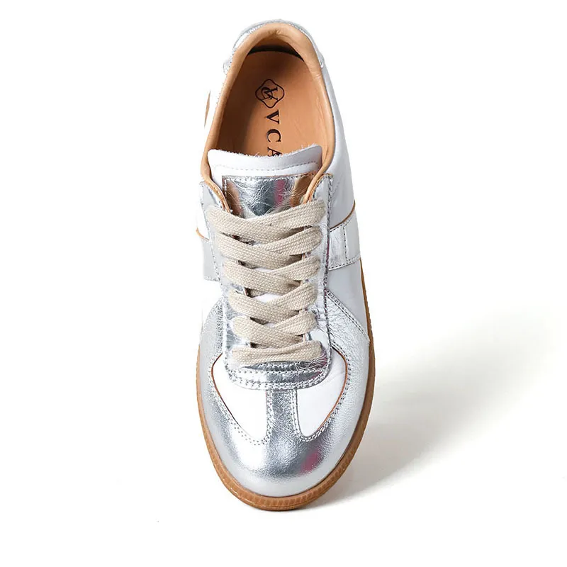 VCA Low Top Skateboard Shoes Women's Silver White-2