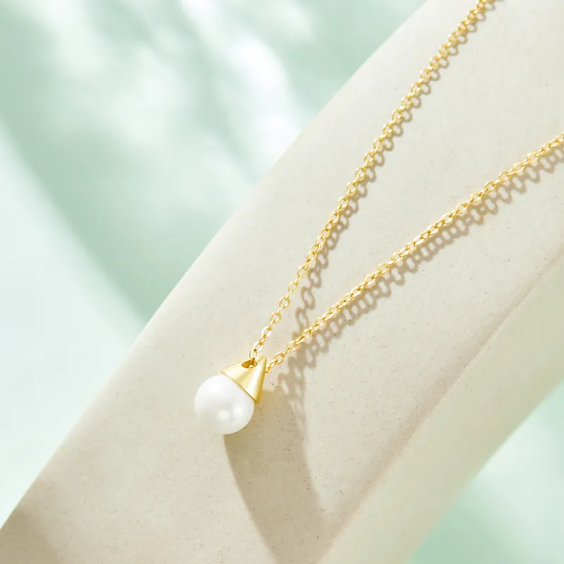 SHEPANEE S25 Silver Mother Of Pearl Necklaces Women's-4