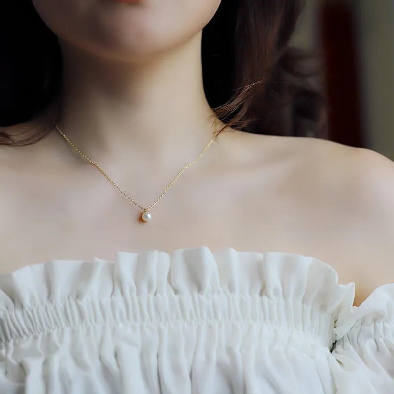 SHEPANEE S25 Silver Mother Of Pearl Necklaces Women's-6