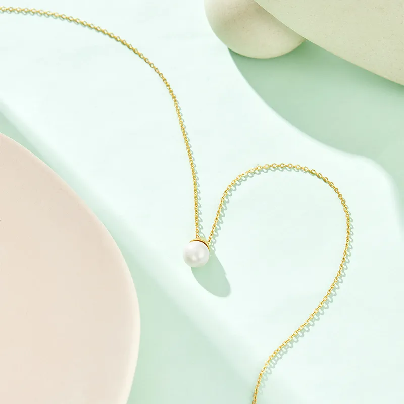 SHEPANEE S25 Silver Mother Of Pearl Necklaces Women's-2
