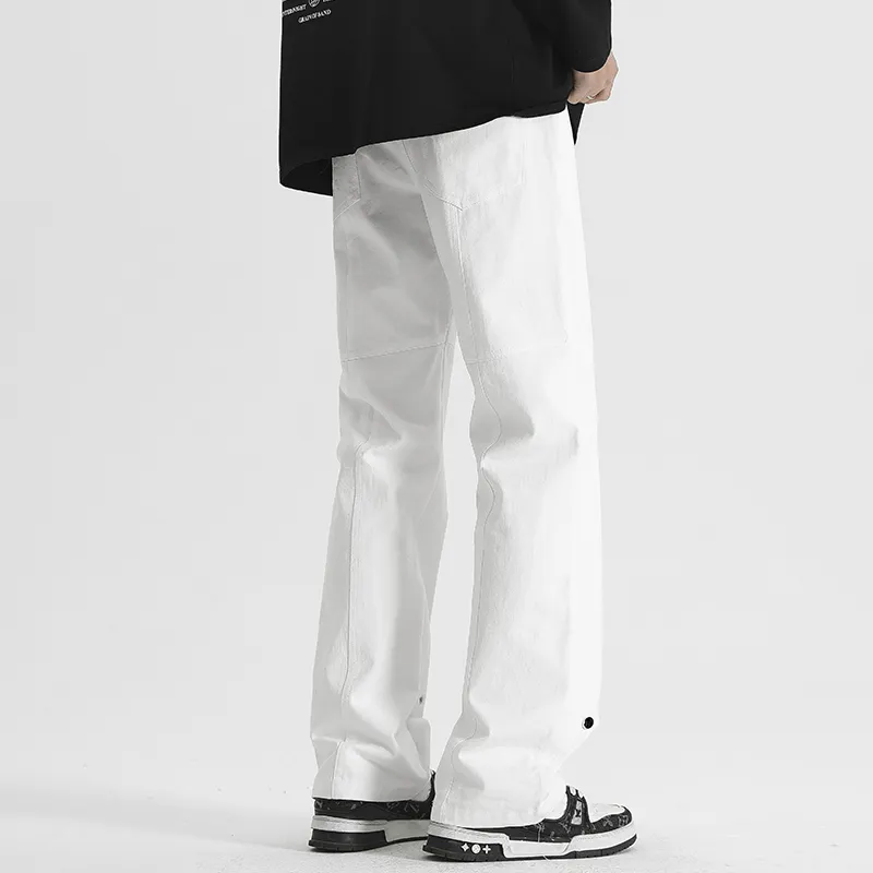 PAINT STAIN Casual Pants Unisex White-9