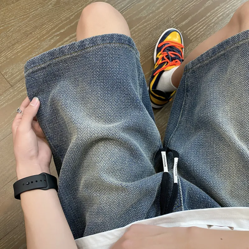 PUCCA Denim Shorts Unisex Vintage Blue-4