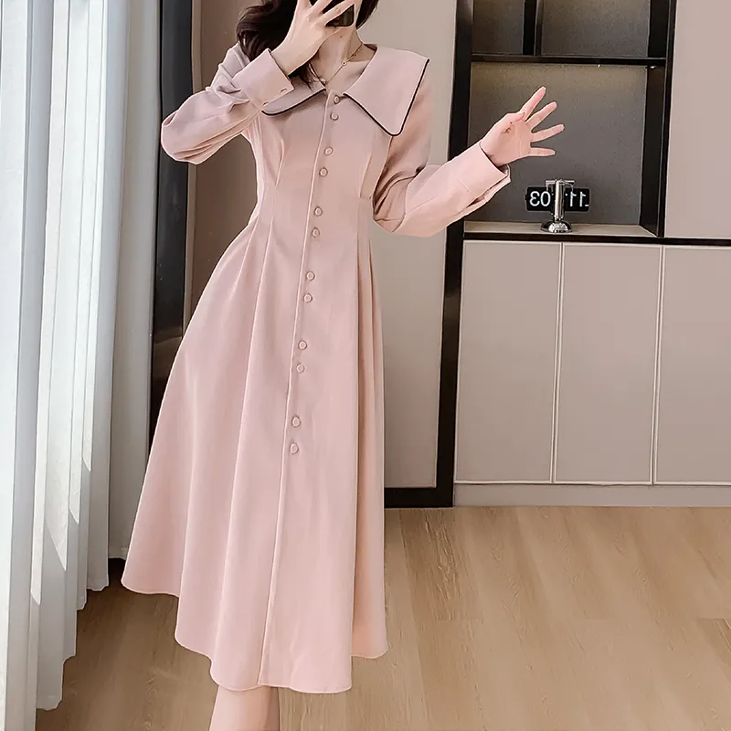 Adeworn Long Sleeved Dress Women's Pink-8