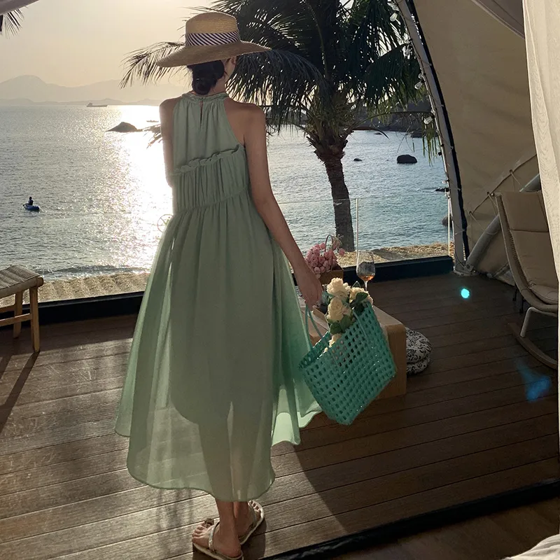 Adeworn Sleeveless Dress Women's Lake Green-2