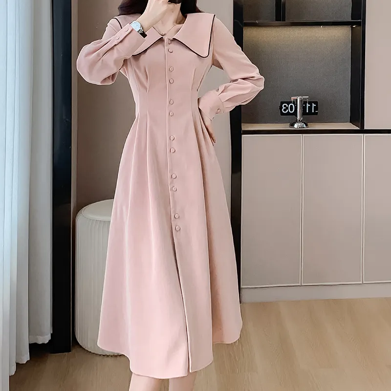Adeworn Long Sleeved Dress Women's Pink-6