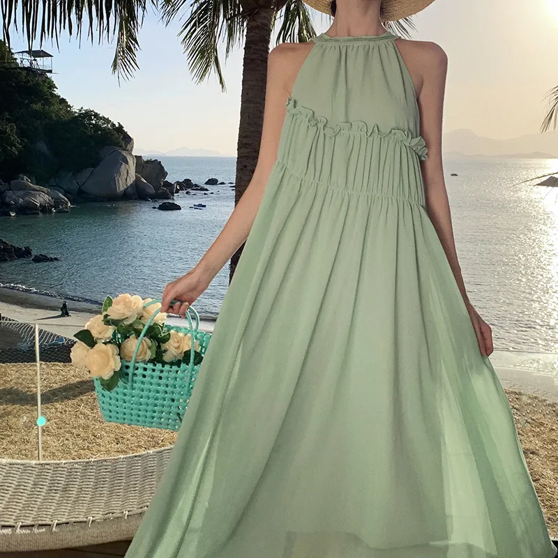 Adeworn Sleeveless Dress Women's Lake Green-4