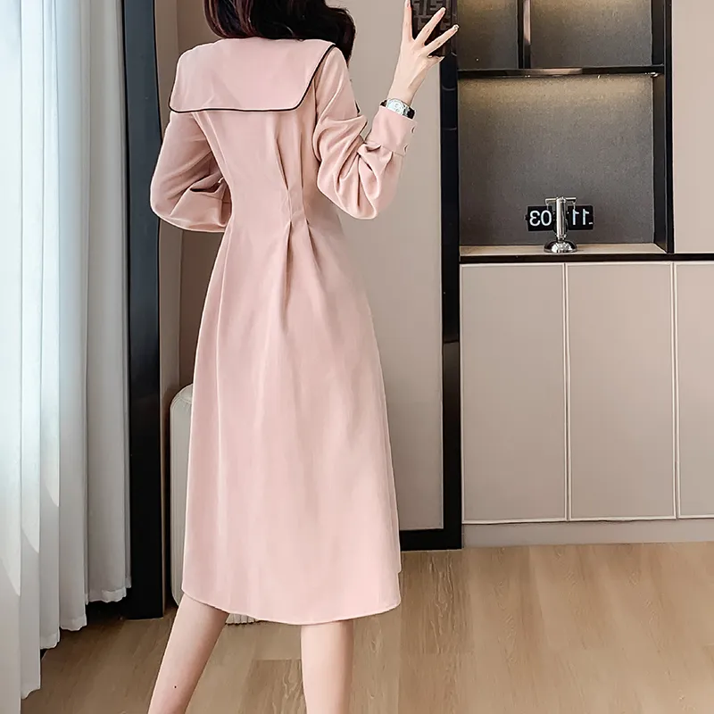 Adeworn Long Sleeved Dress Women's Pink-7
