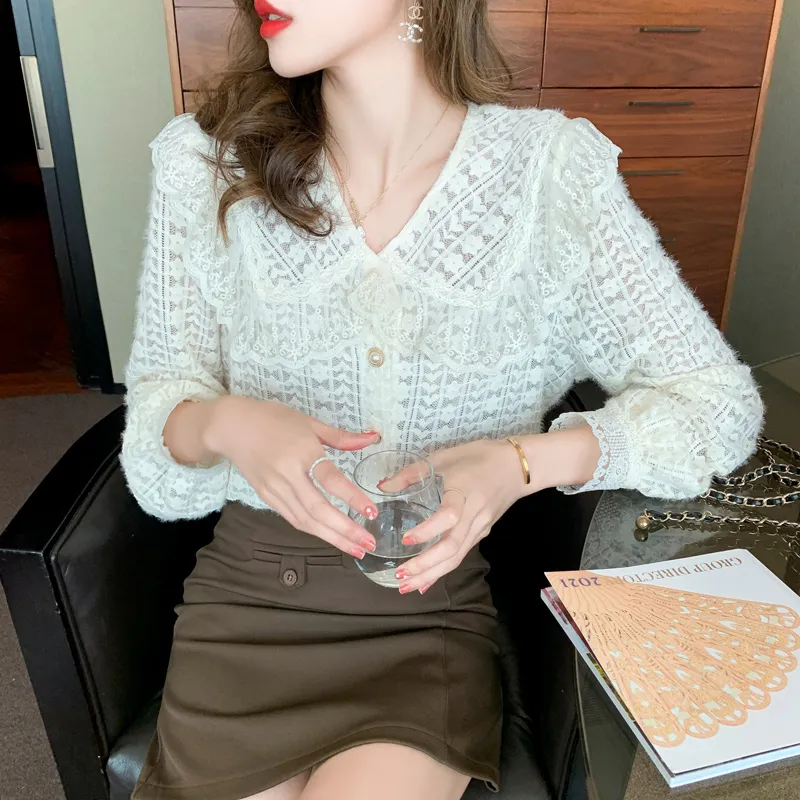 Adeworn Chiffon Shirt Women's Apricot-4