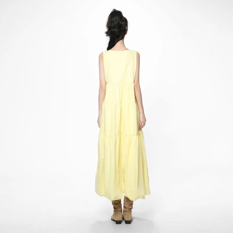 Adeworn Sleeveless Dress Women's Custard-2