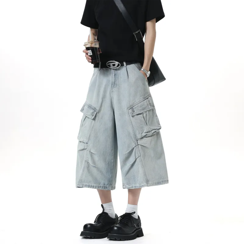 GROGNAK Denim Shorts Unisex Light Blue-3