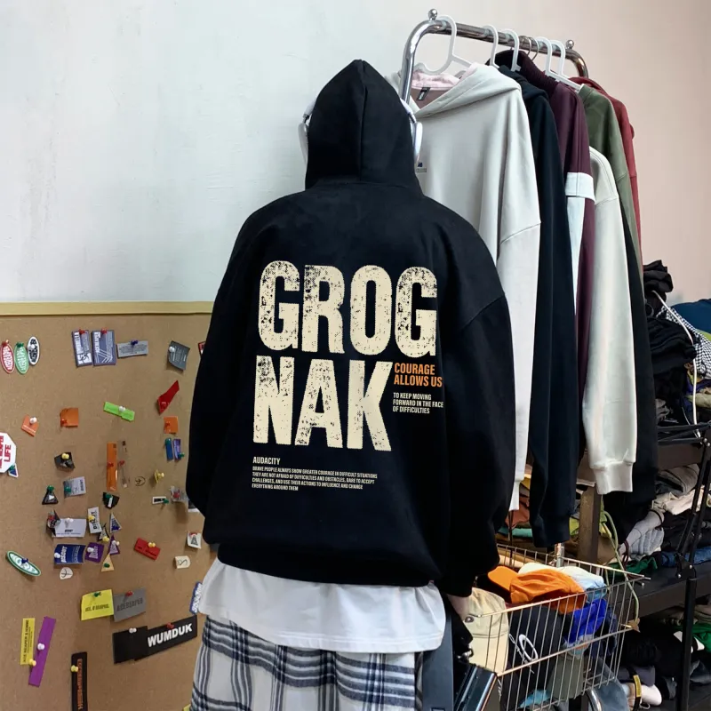 GROGNAK Sweatshirt Unisex Fleece Lined Thin Optional-9