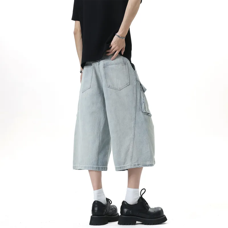 GROGNAK Denim Shorts Unisex Light Blue-7