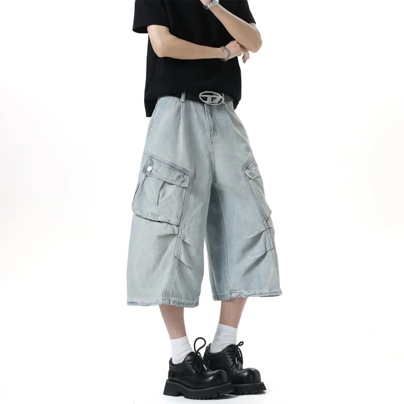 GROGNAK Denim Shorts Unisex Light Blue-5
