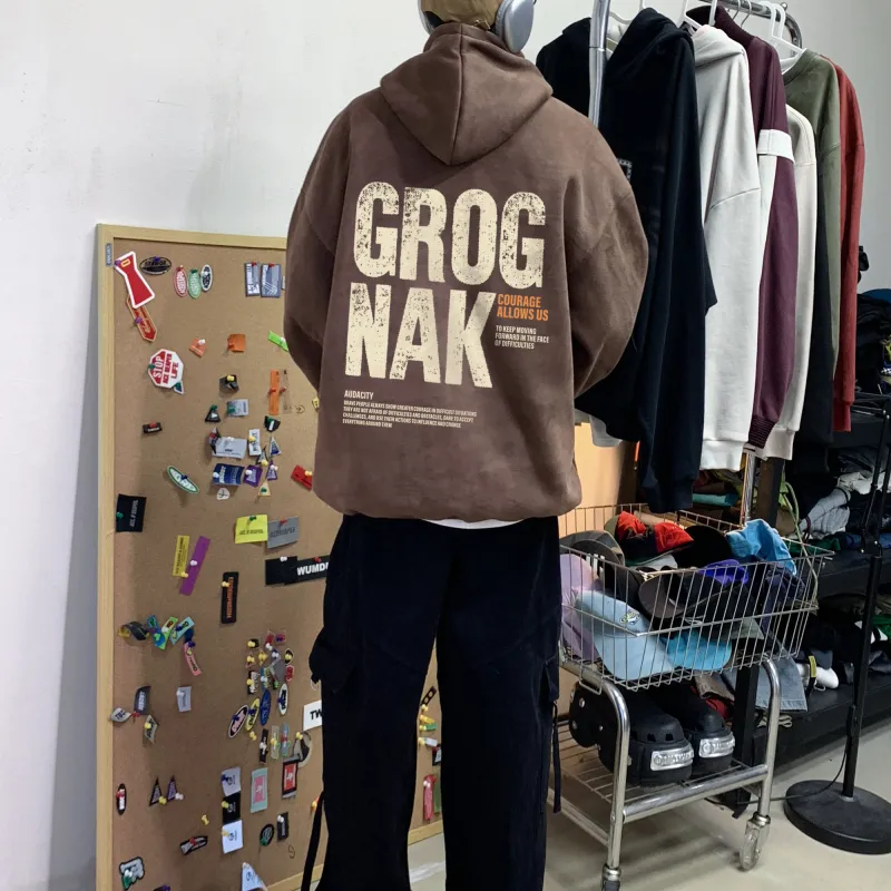 GROGNAK Sweatshirt Unisex Fleece Lined Thin Optional-5