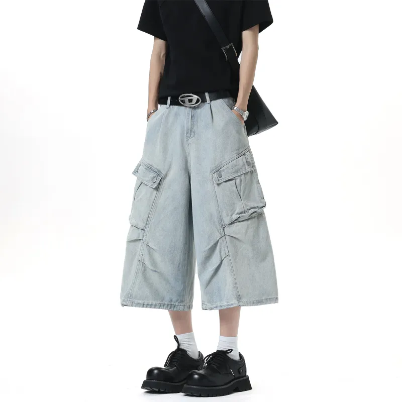 GROGNAK Denim Shorts Unisex Light Blue-4