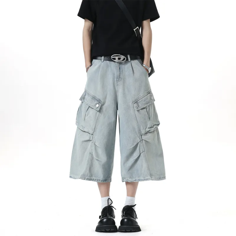 GROGNAK Denim Shorts Unisex Light Blue-1