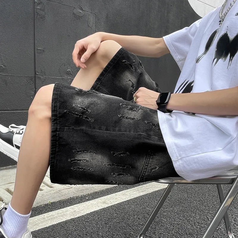 GROGNAK Denim Shorts Unisex Black/Gold-3