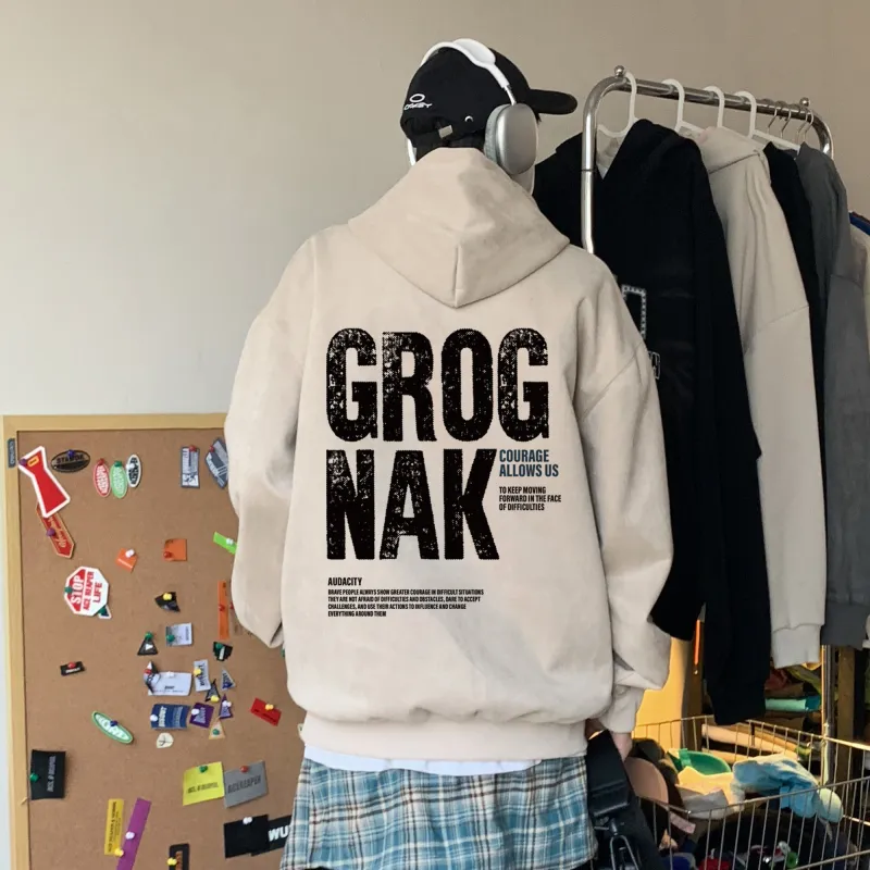 GROGNAK Sweatshirt Unisex Fleece Lined Thin Optional-14
