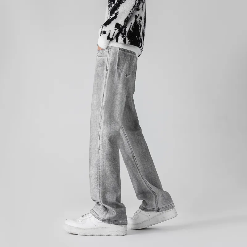 GROGNAK Street Graffiti Jeans Unisex White Gray-3
