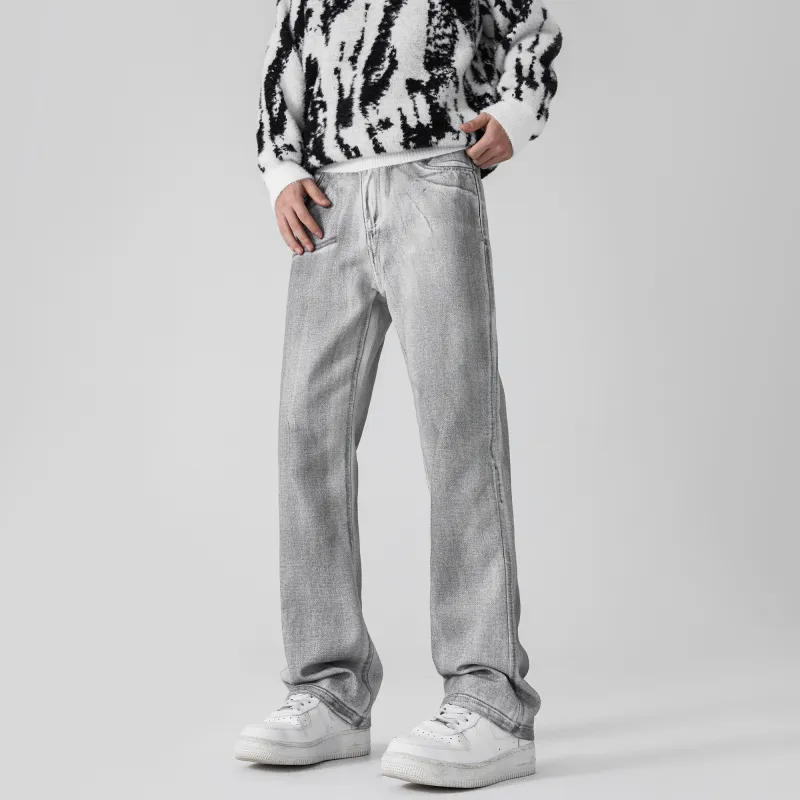 GROGNAK Street Graffiti Jeans Unisex White Gray-2