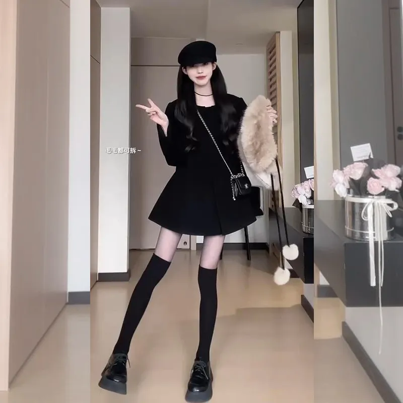 SONGBENSANGSANG Coats Women's Black-5