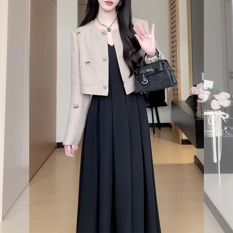 SONGBENSANGSANG Fall Cropped Coats Women's-2