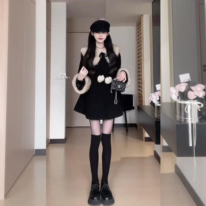 SONGBENSANGSANG Coats Women's Black-4