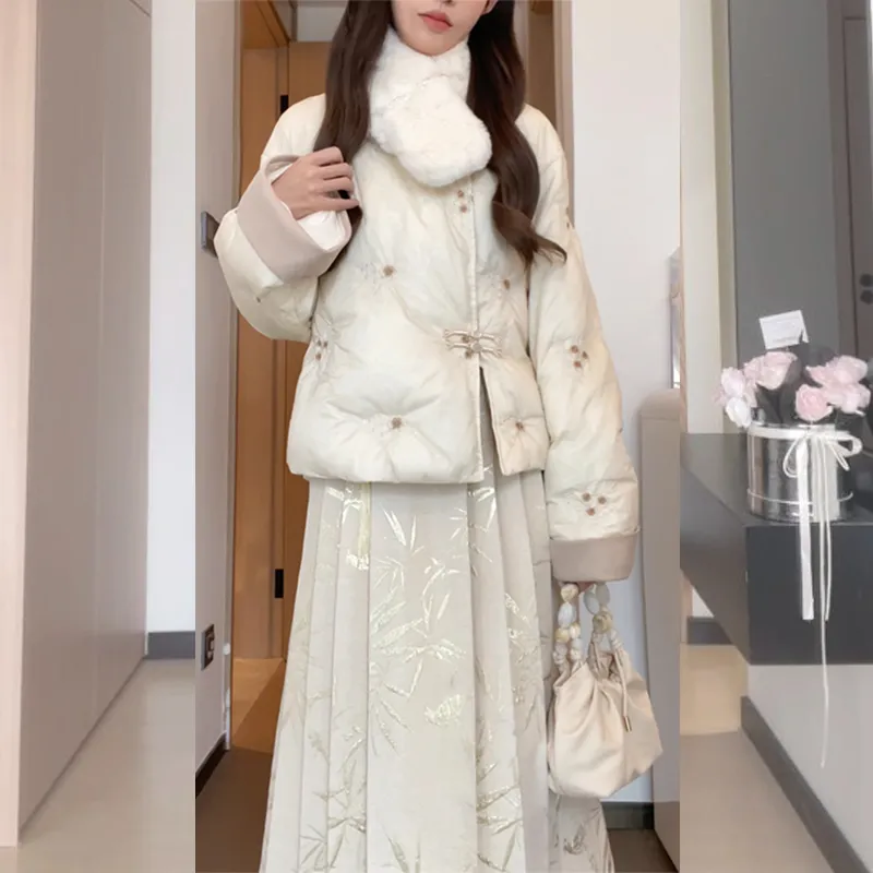SONGBENSANGSANG Down Jacket Women's Apricot-1