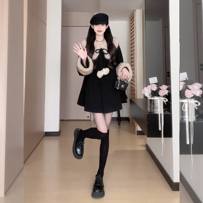 SONGBENSANGSANG Coats Women's Black-2