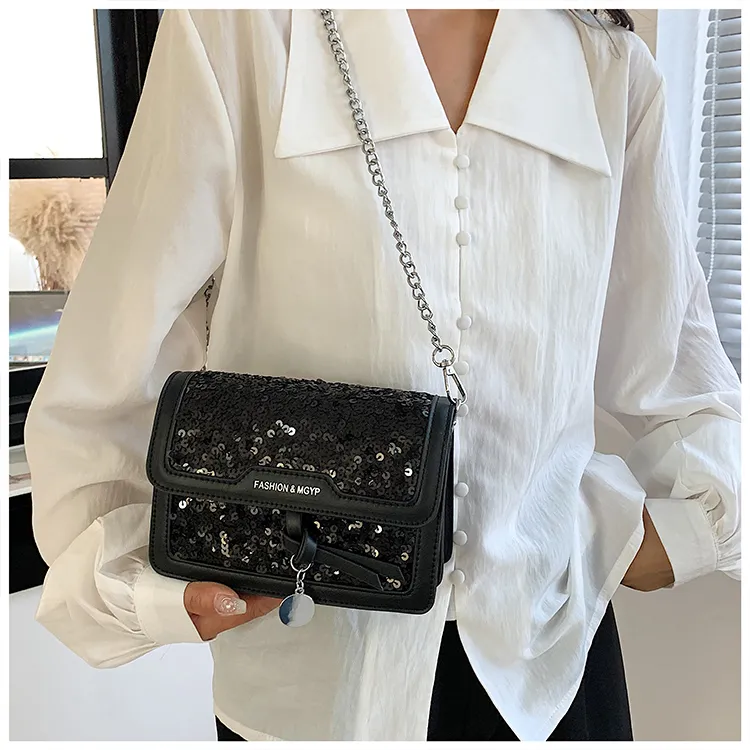 BGAY PU Shoulder Bag, Crossbody Bag Women's Black/Silver-1