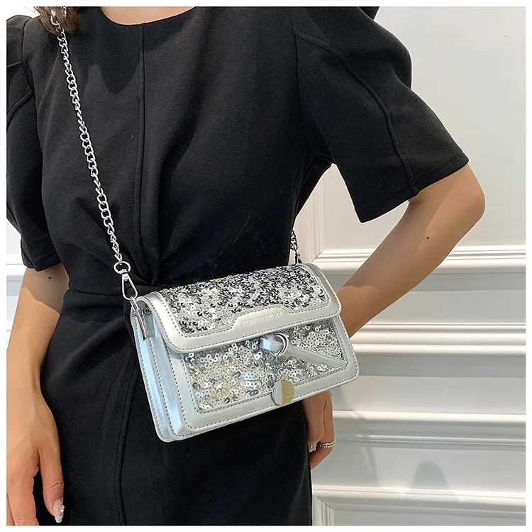 BGAY PU Shoulder Bag, Crossbody Bag Women's Black/Silver-6