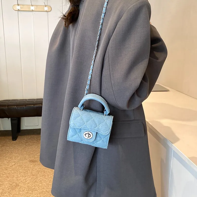 BGAY Denim Shoulder Bag, Crossbody Bag, Handbag Regular Women's Light Blue-4